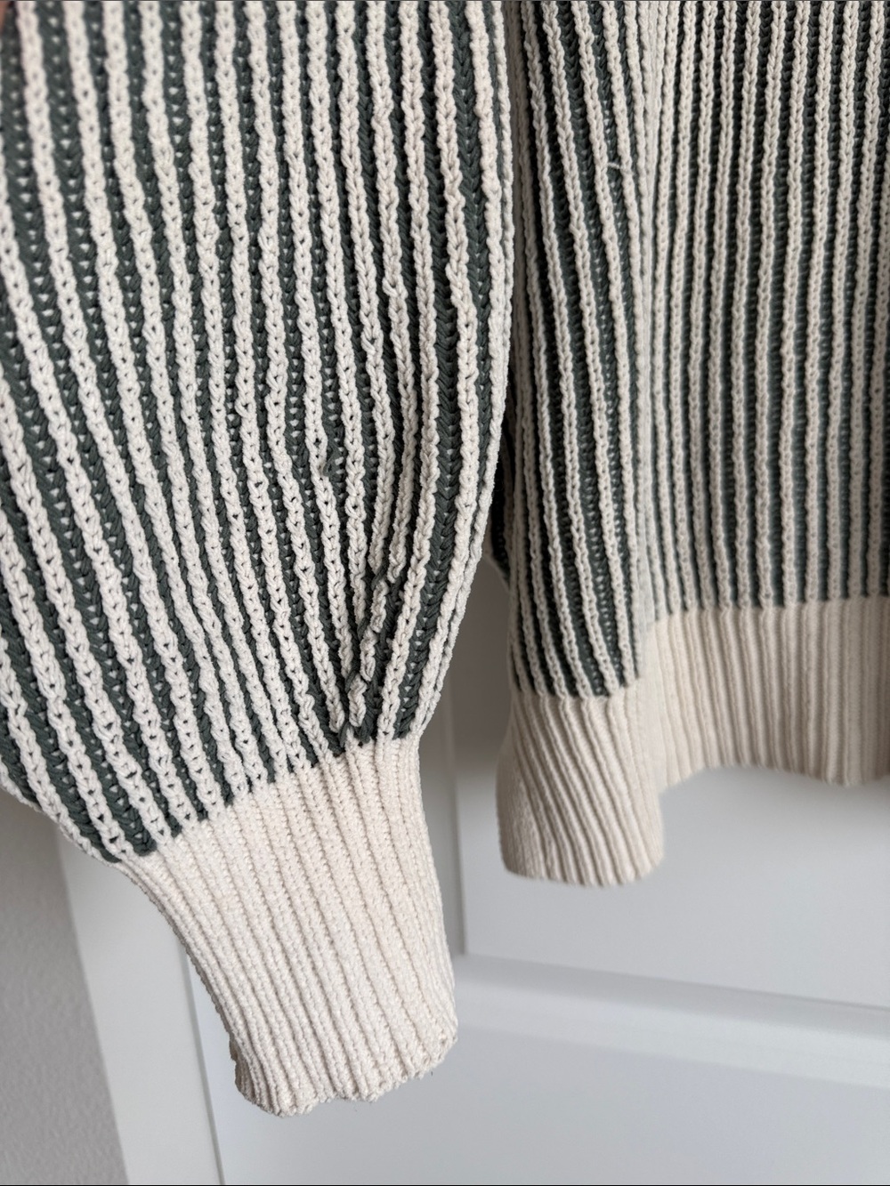 aerie Sweater Striped Ribbed Knit Crewneck Top - Picture 6 of 9